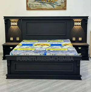 Hard Wood Bed With It's Sides