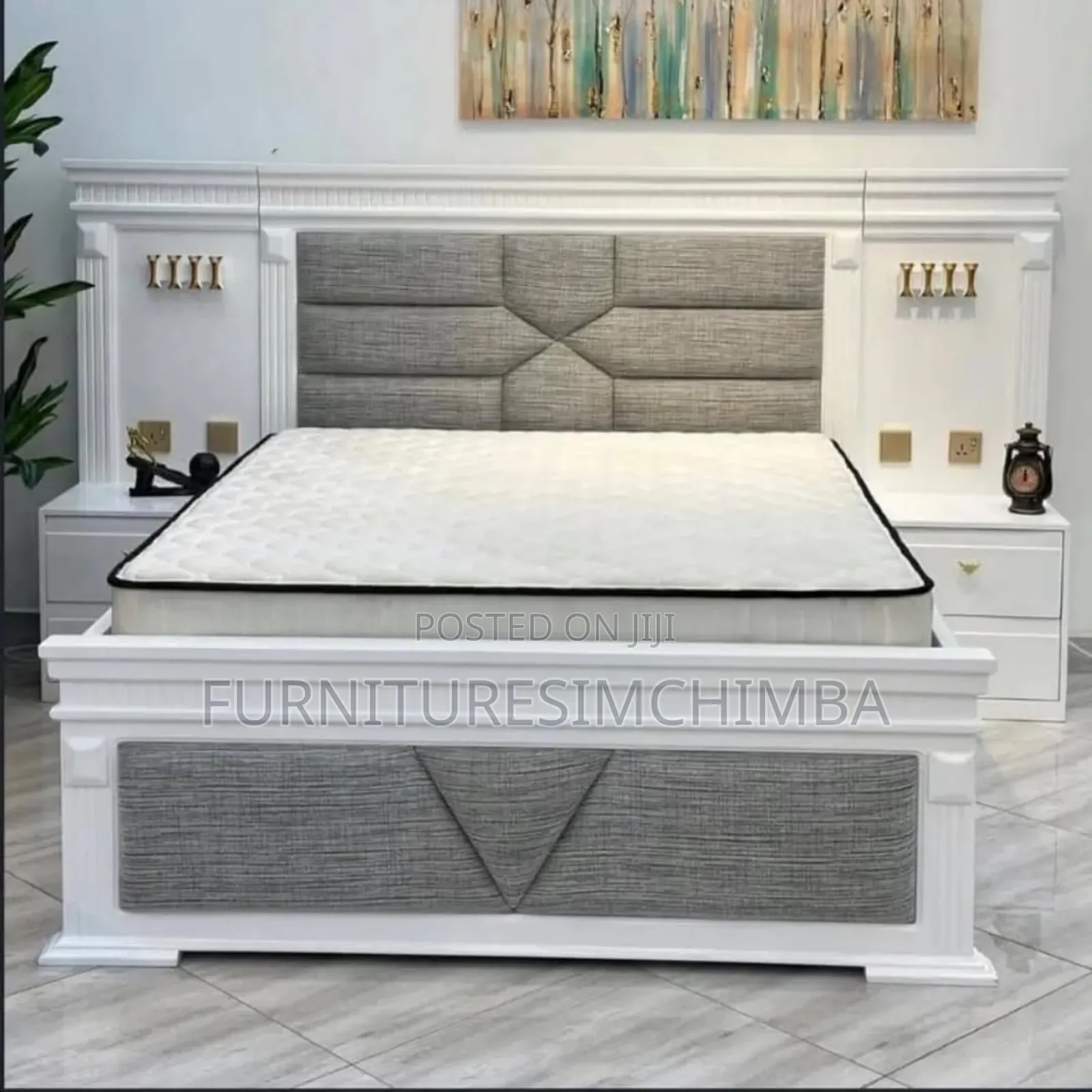 Hard Wood Bed With It's Sides