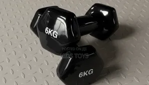 6kg Vinyl Black Dumbell Available
