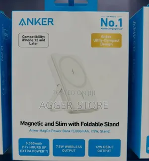 Anker Magnetic,Stand Maggo Power Bank (5,000mah, 7.5w, Stand) 5,000mah