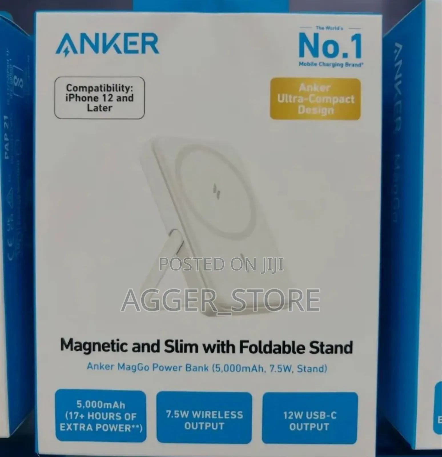 Anker Magnetic,Stand Maggo Power Bank (5,000mah, 7.5w, Stand) 5,000mah
