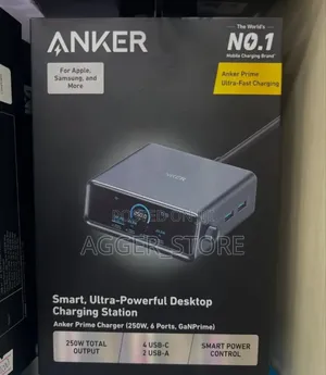 Anker Charger 250w 6 Port Ganprime,Powerful Desktop Charging Station
