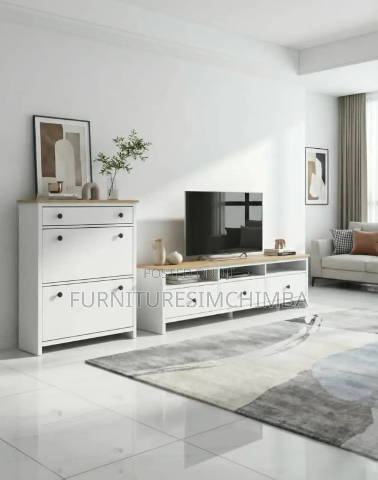 Set of Shoes Rack and Tv Stand