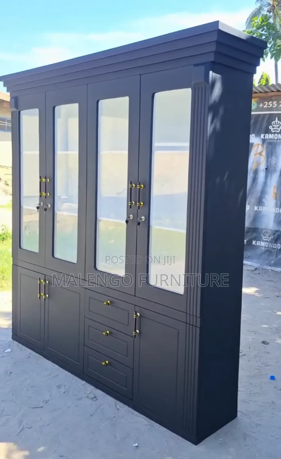 Kabati Ya Vyombo Milango Minne Rangi Mult Black