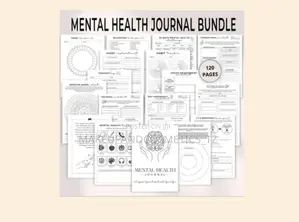 Mental Health Journal Bundle - Mindfulness Self-Care Workbook With