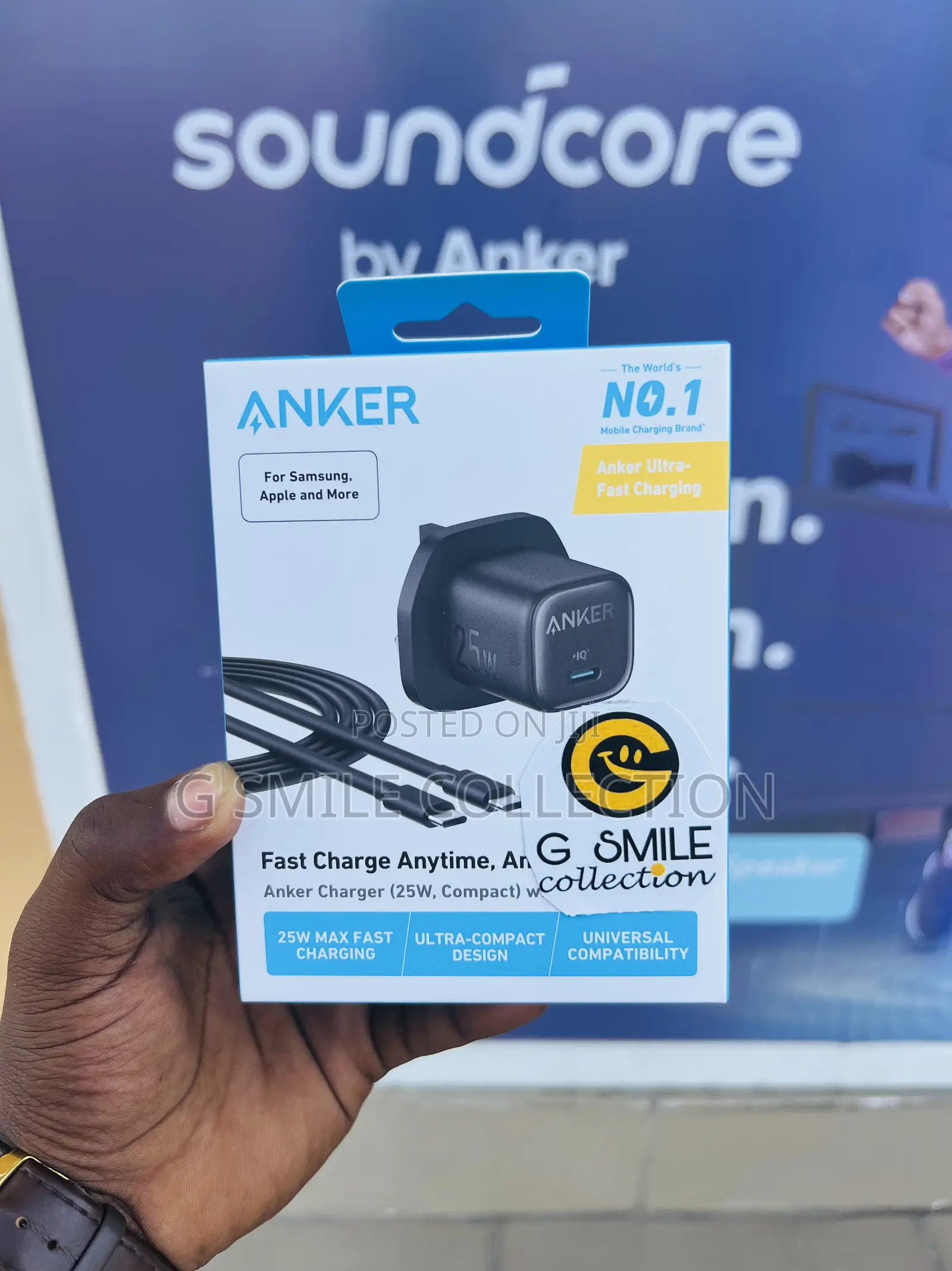Anker Charger (25w, Compact) With Usb-C Cable