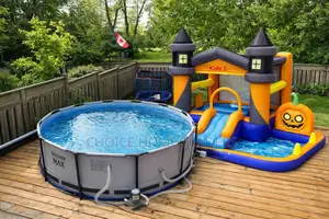 Steel Pro Family Swimming Pools 305 With Inflatable Bounce