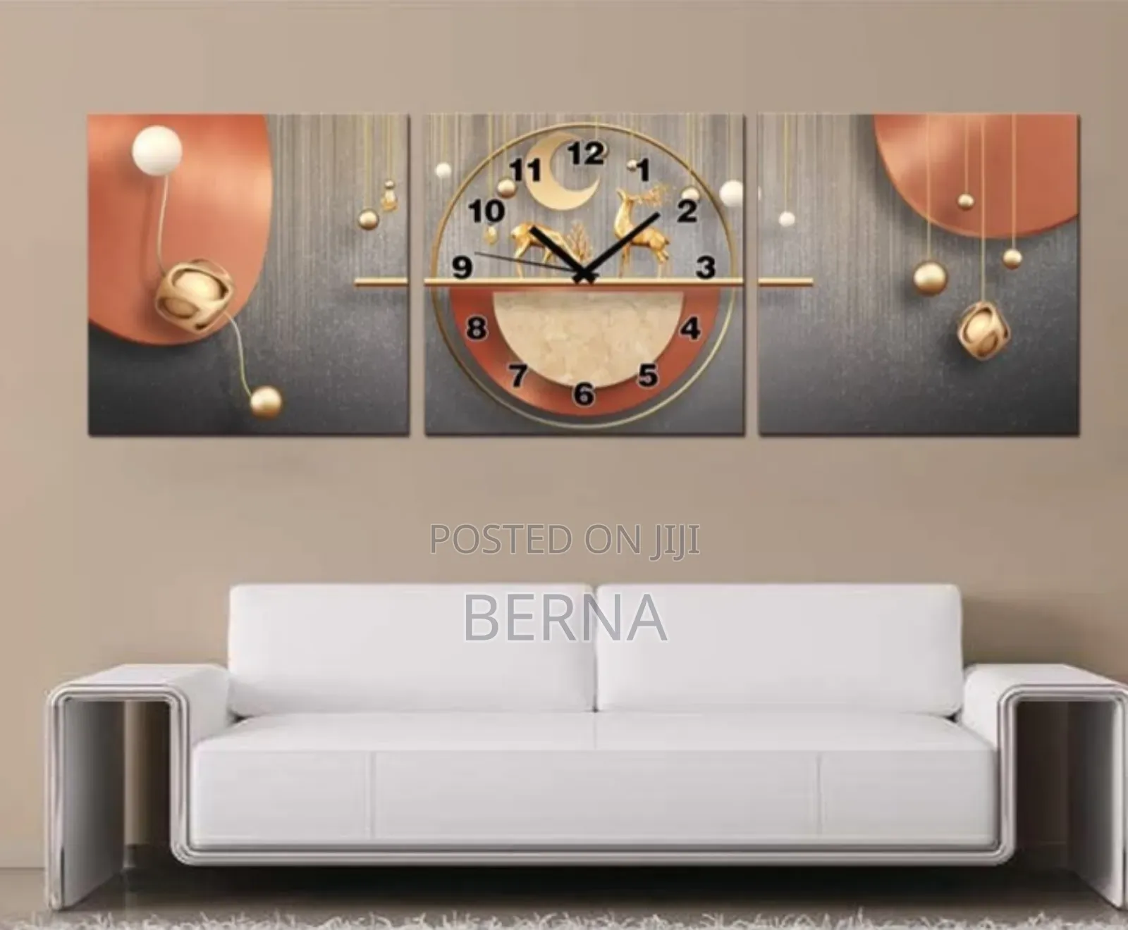 Modern 3-Piece Wall Art Clock Set