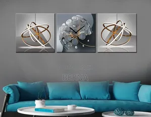 Modern 3-Piece Wall Art Clock Set