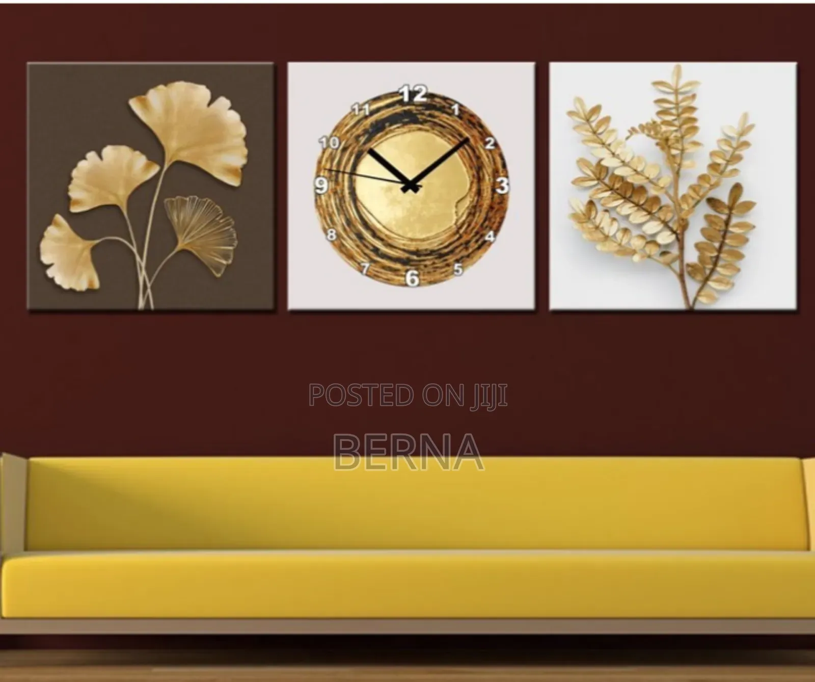 Modern 3-Piece Wall Art Clock Set