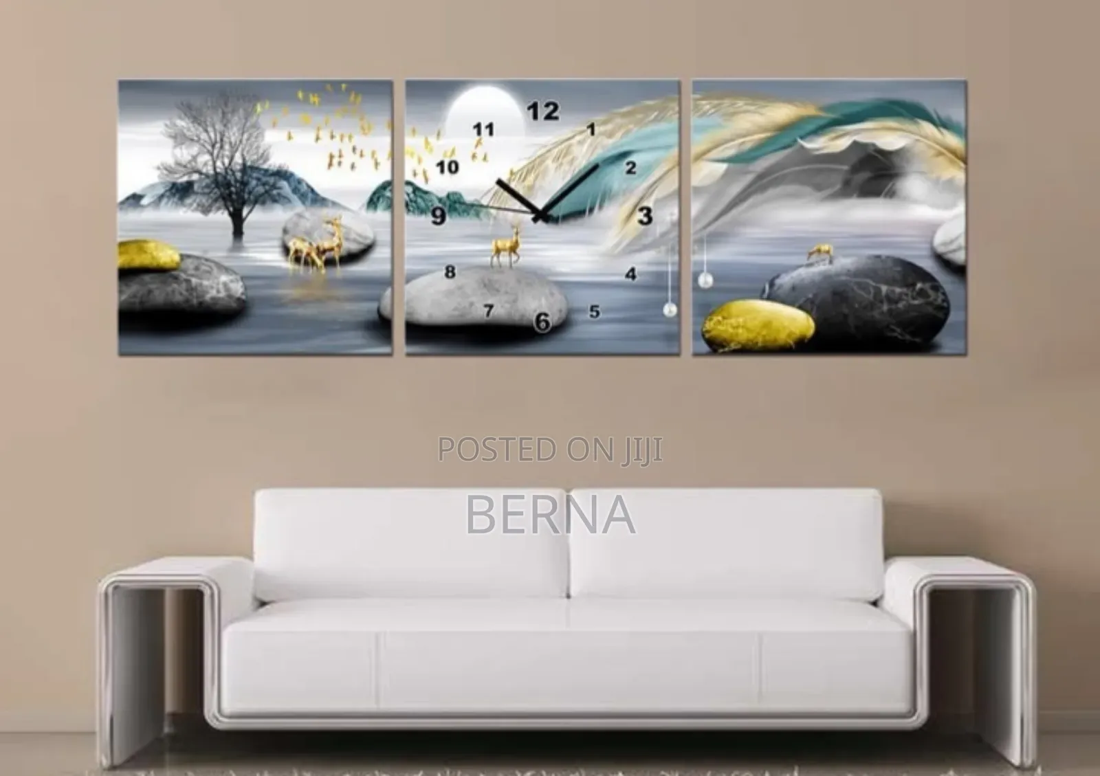 Modern 3-Piece Wall Art Clock Set