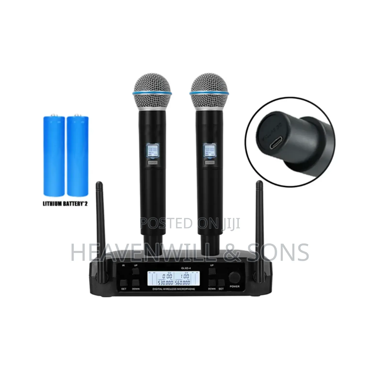 Glxd4 Rechargeable Wireless Microphone 80–100m Dual Channel