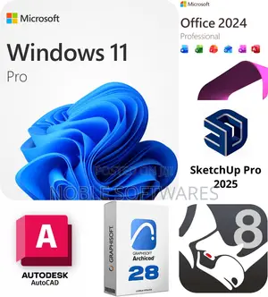 Windows 11 Pro + Microsoft Office 2024 + Cad Softwares