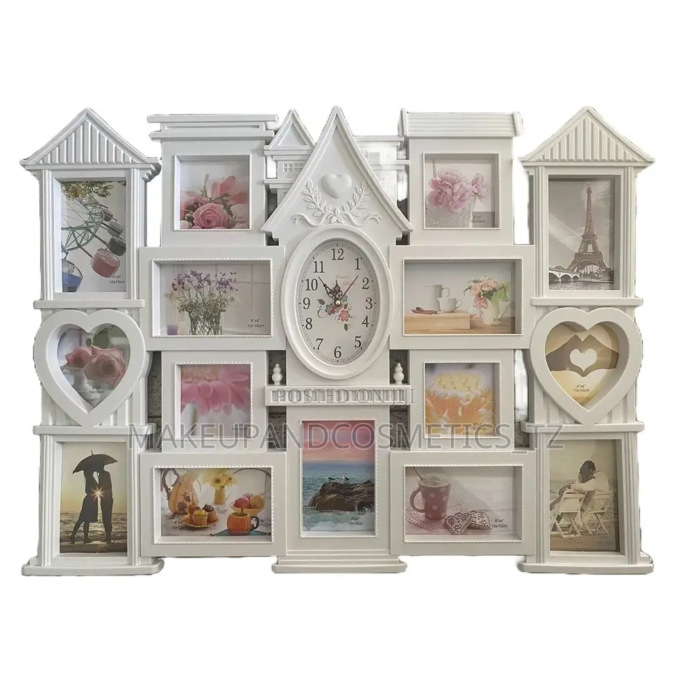 15 Picture Photo Frame With Clock