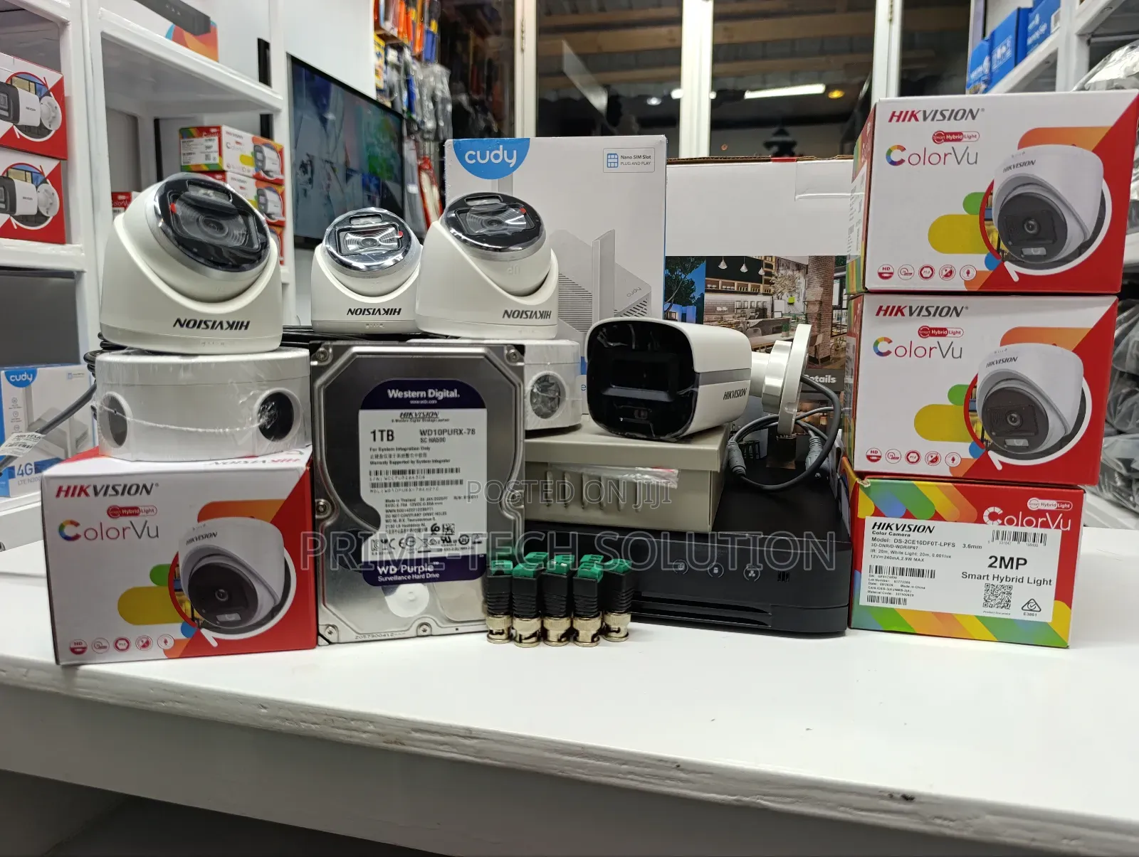 Hikvision Colorvu 4 Camera Set+Dvr+1tb+Router — Kufungiwa | Tz