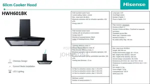 Hisense 60cm Range Hood Model Hwh601bk