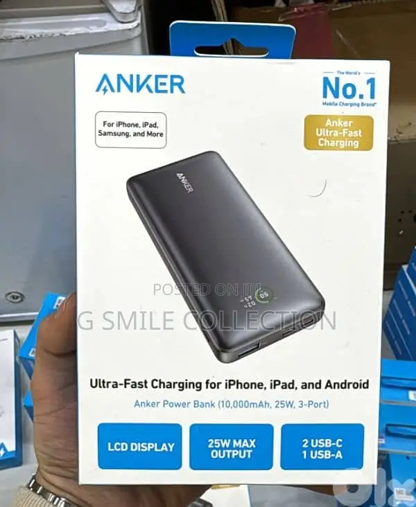 Anker Power Bank (10,000mah, 25w, 3-port)