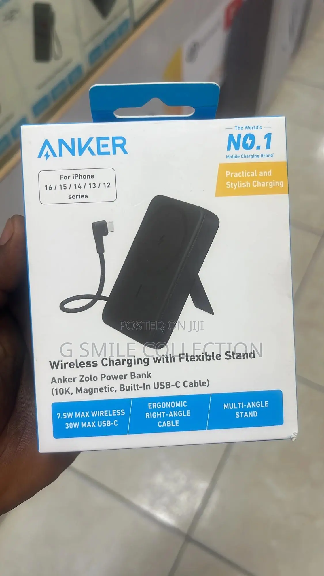 Anker Zolo Powerbank (10000mah, Magnetic, Built-in Usb -C Cable)