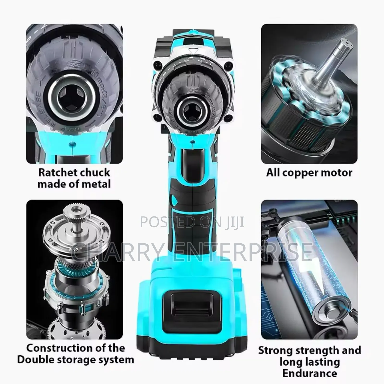 Alihuang 48v Cordless Drill Machine Tool Kit Yenye Nguvu