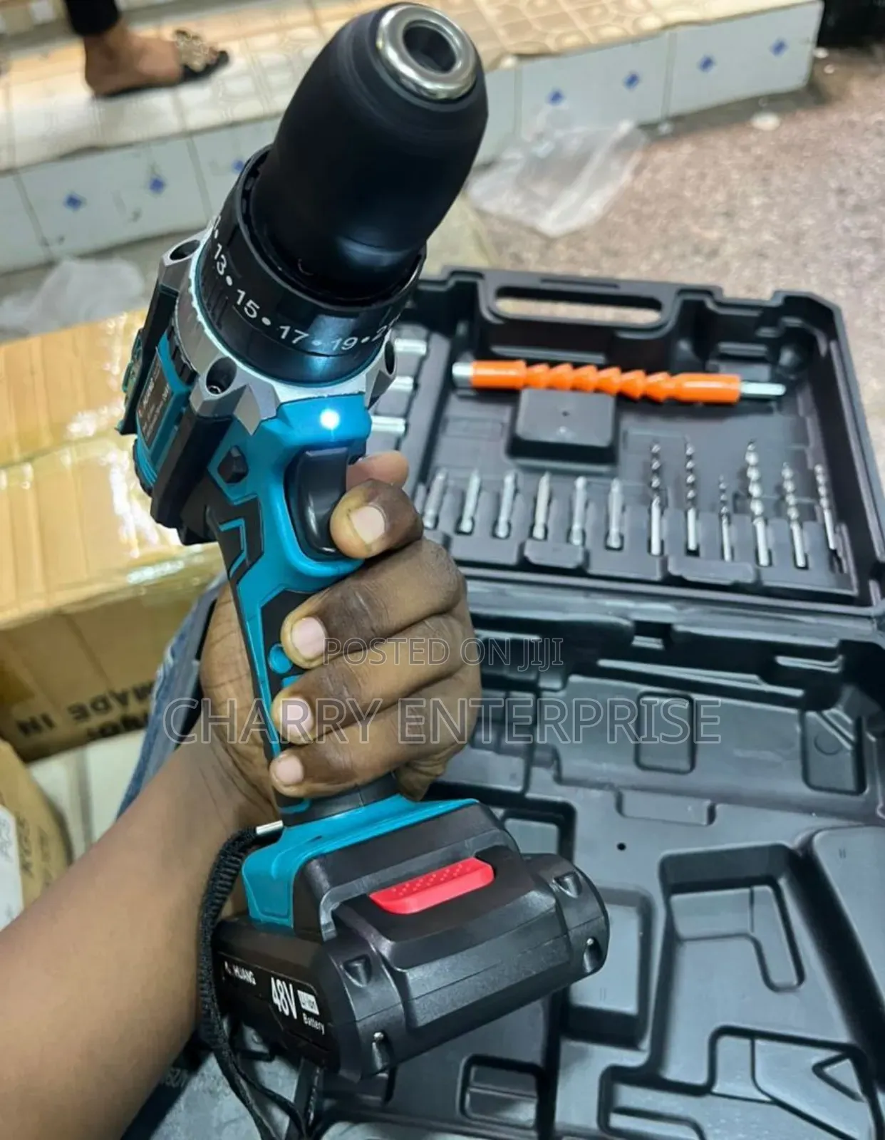 Alihuang 48v Cordless Drill Machine Tool Kit Yenye Nguvu