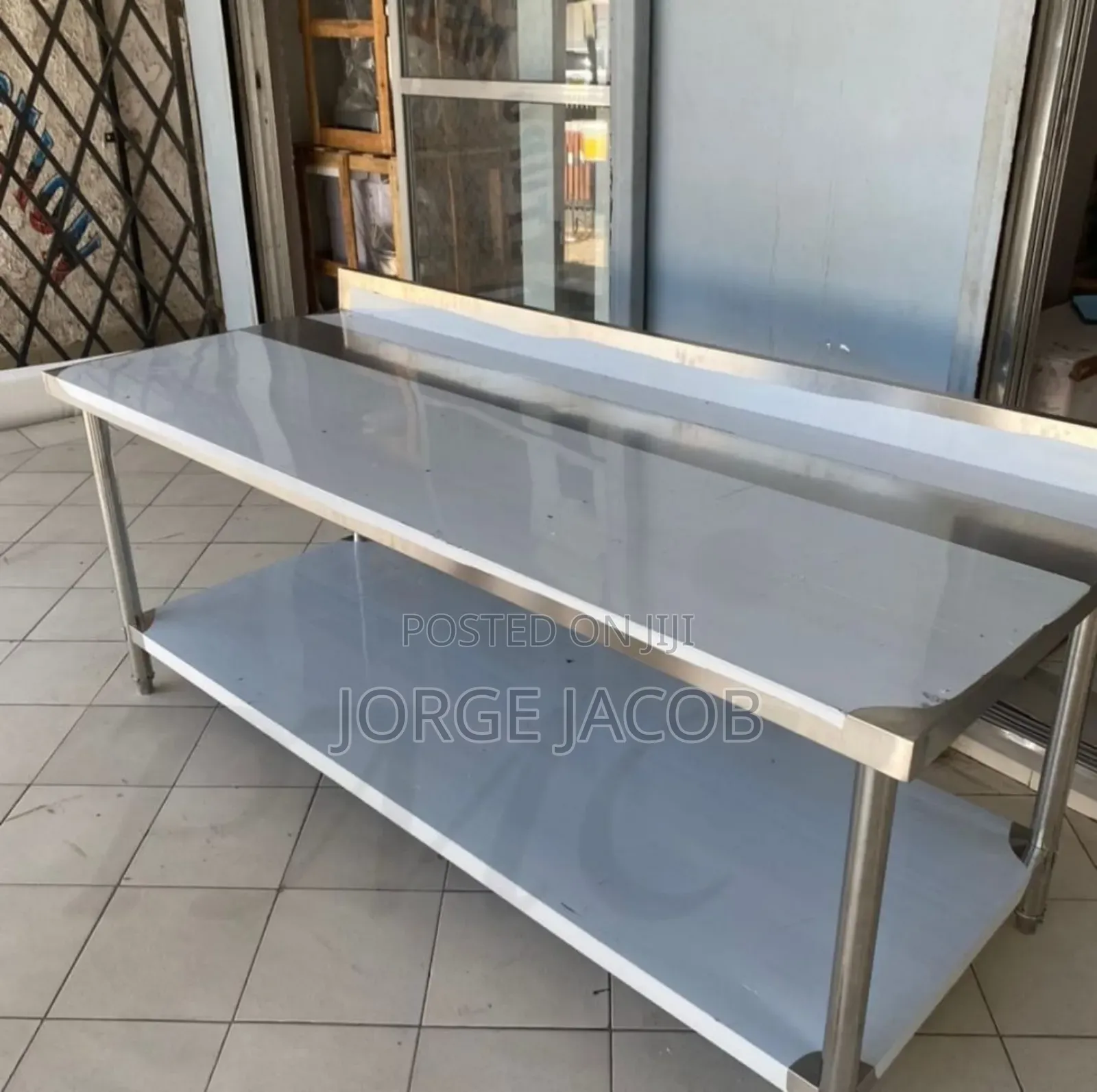 Two-Tiered Stainless Steel Work Table