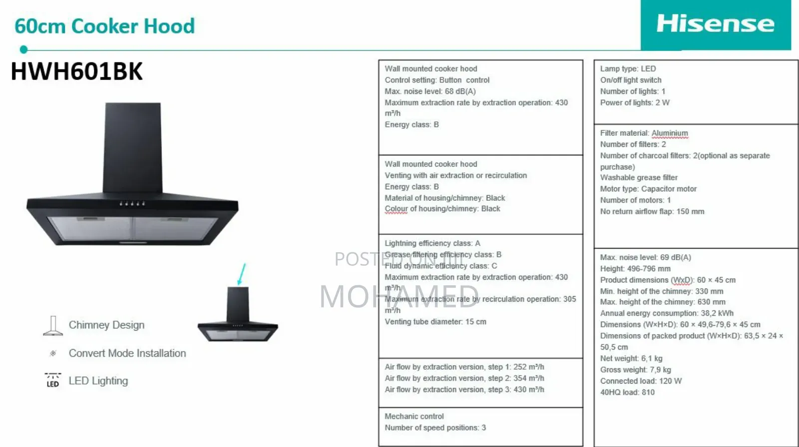 Hisense Range Hood 60cm