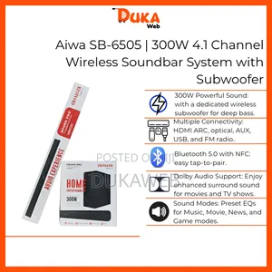 Aiwa Sb-6505 300w 4.1 Channel Wireless Soundbar With Subwoofer