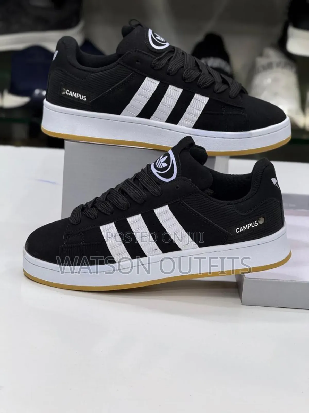 Men's Leather Sneaker Shoes or Viatu Vya Raba in Royal Adidas Campus