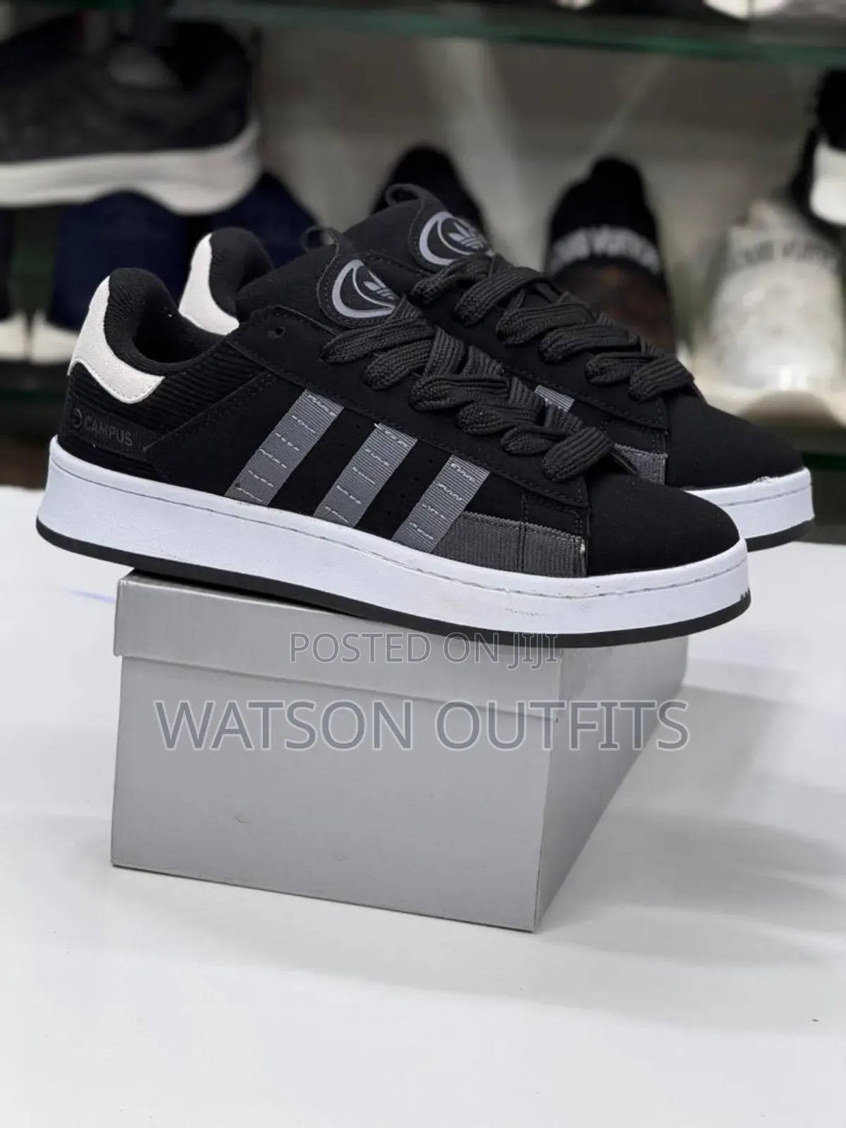 Men's Leather Sneaker Shoes or Viatu Vya Raba in Royal Adidas Campus