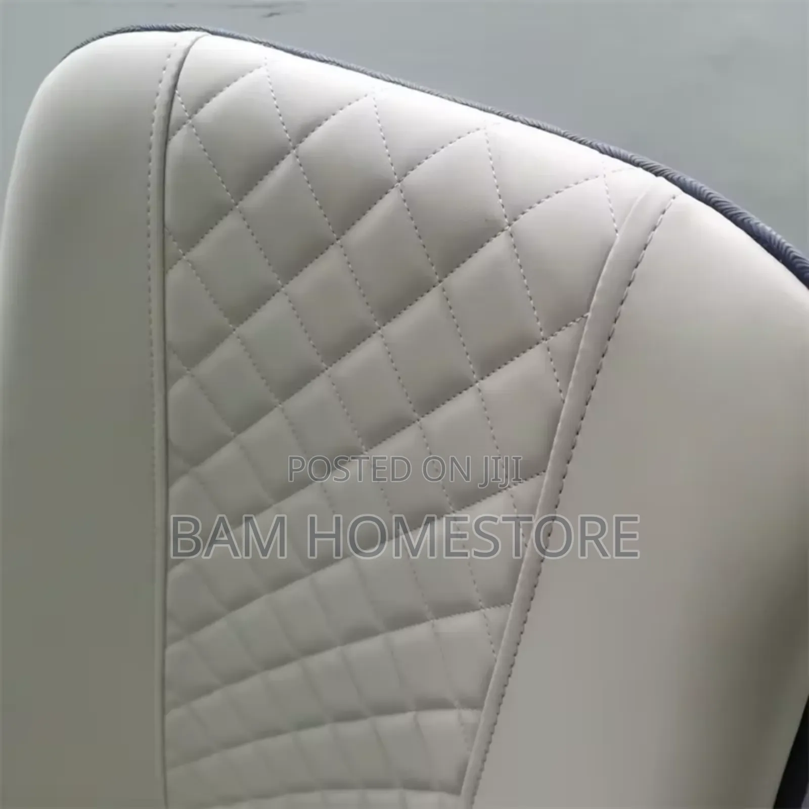 Luxury Modern White Dining Chair - Elegant Diamond Quilted Design