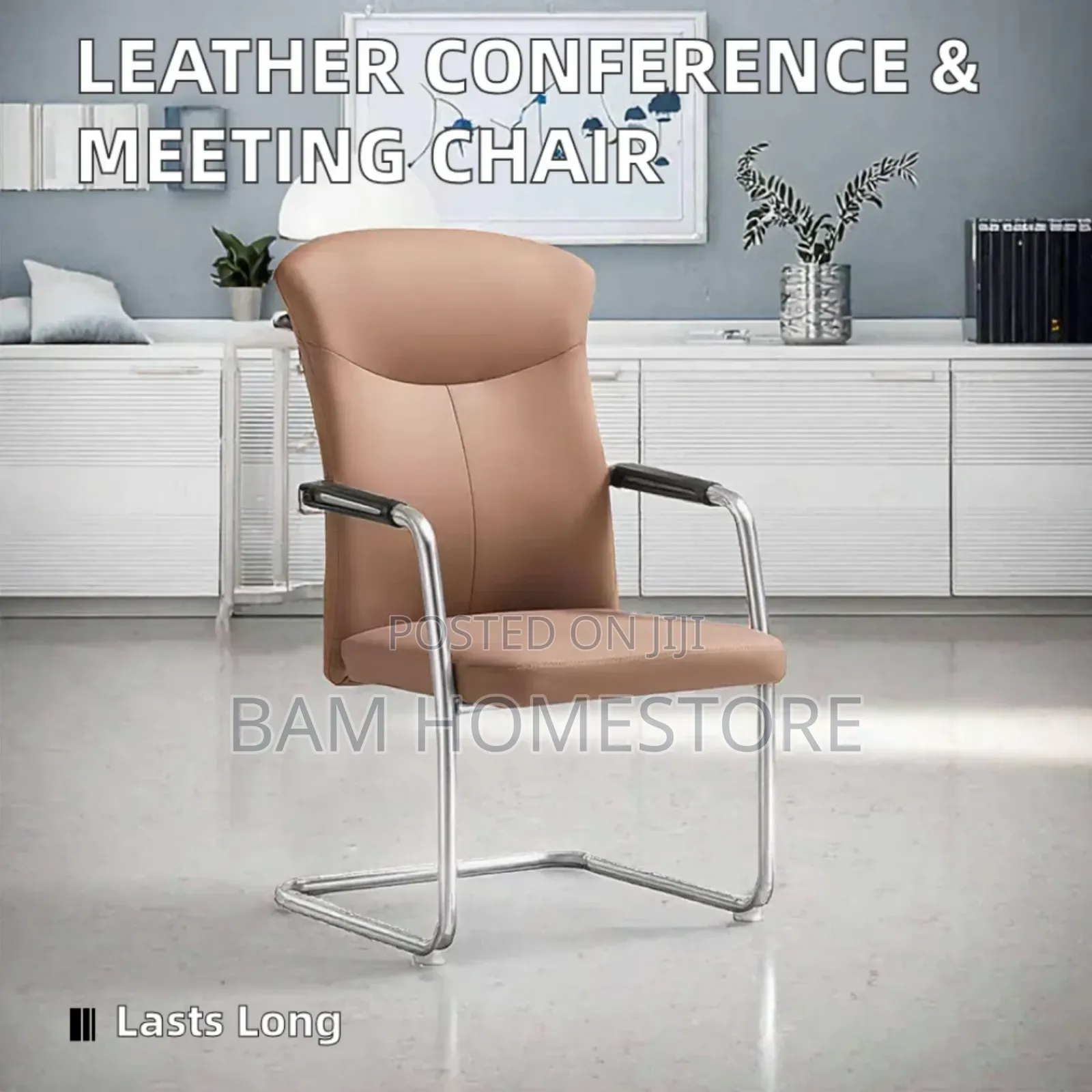 Executive Leather Office Guest Chair - Modern 037c Cantilever Design