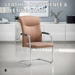 Executive Leather Office Guest Chair - Modern 037c Cantilever Design