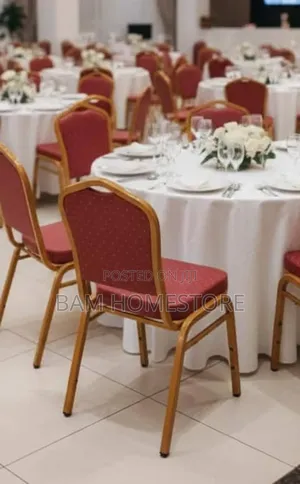 Classic Red and Gold Banquet Chair - Durable Stacking Event Seating