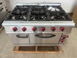 Commercial High Quality 6 Burners Gas Stove Electric Oven