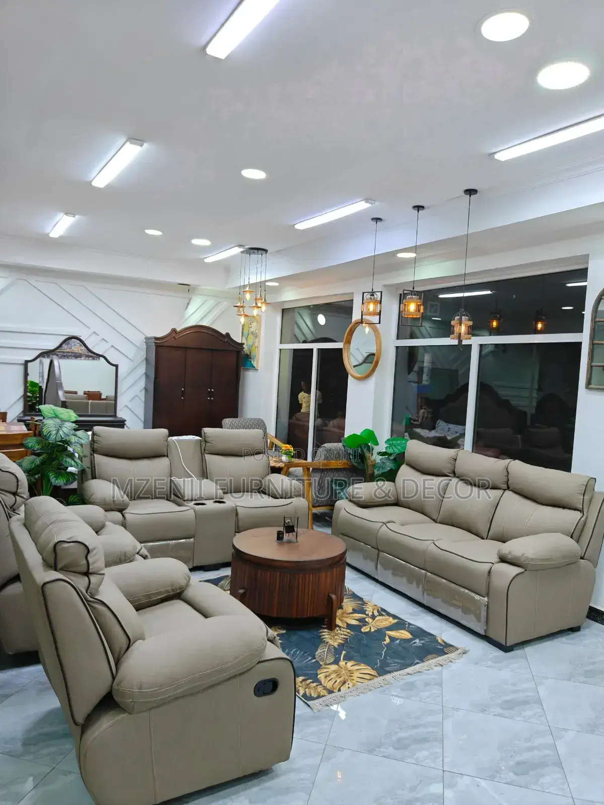 Recliner Sofas Set 3:2:1:1 Zote Zinafyatuta