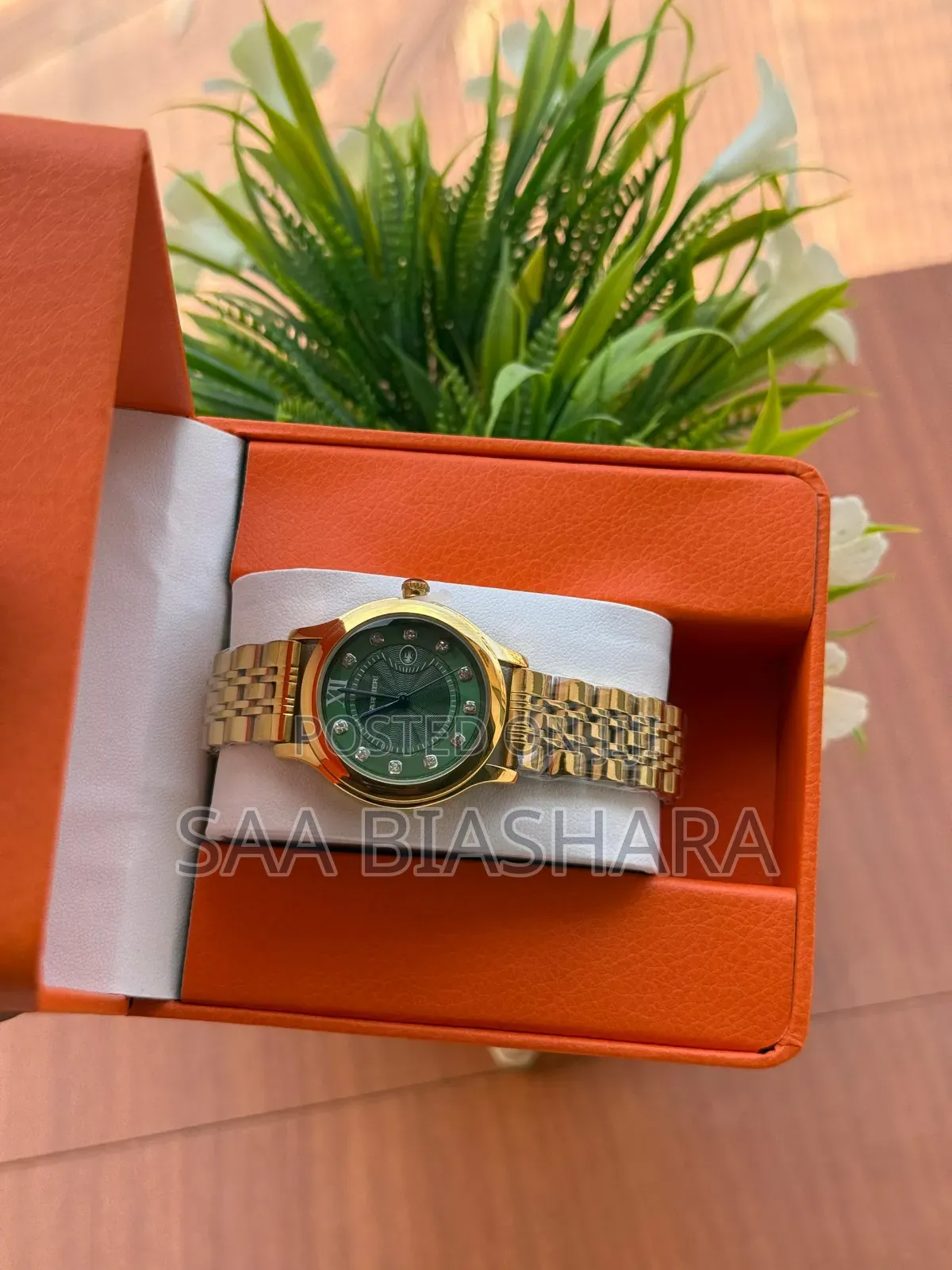 Cartiel Classic Watch for Ladies Gold and Green