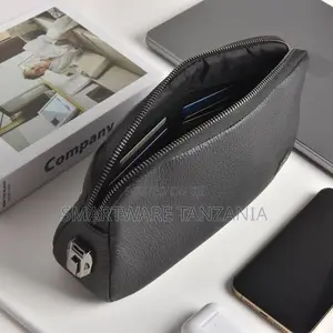 Wiwu Alpha Fingerprint Lock Clutch Bag Dark Brown Premium Leather