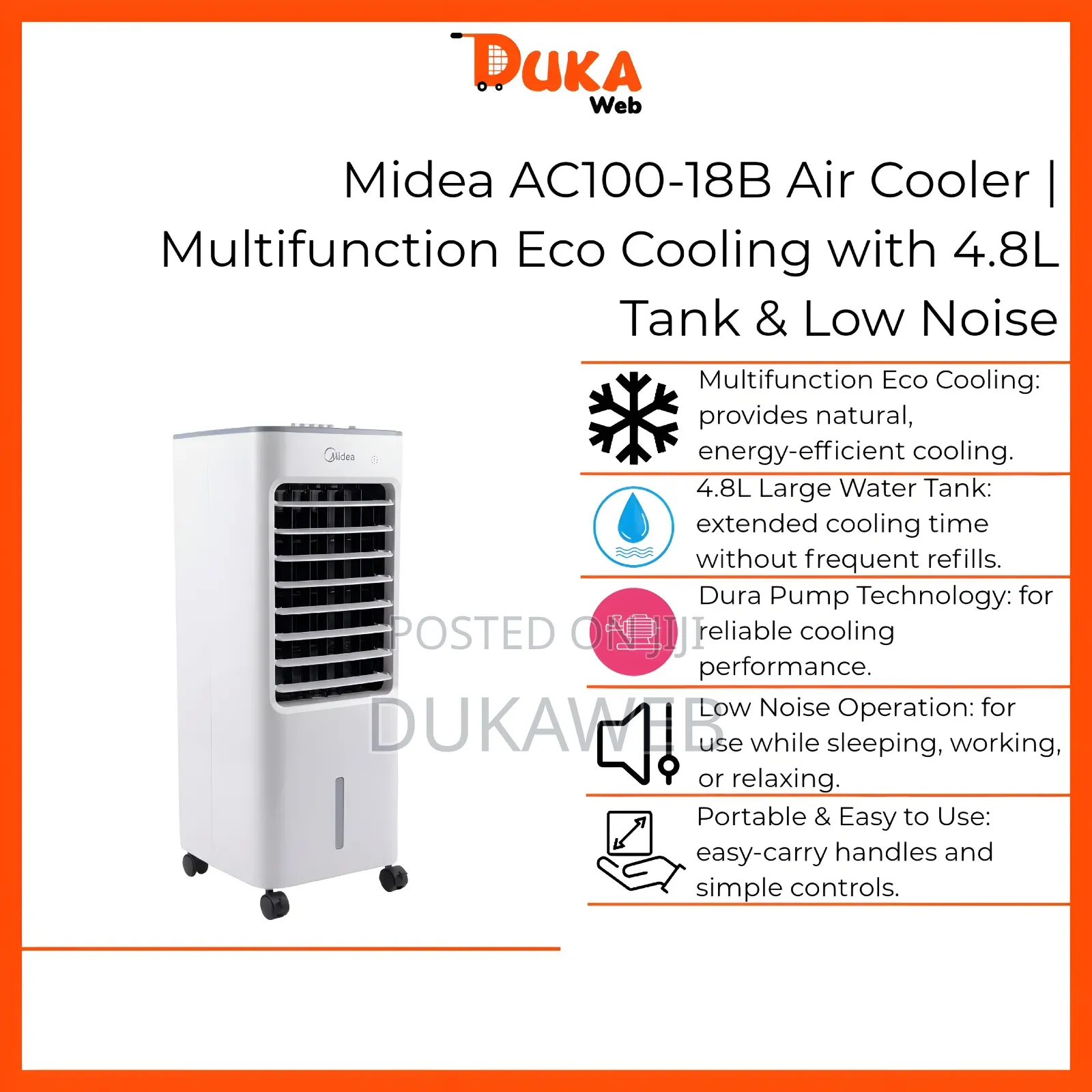 Midea Ac100-18b Air Cooler – 4.8l Tank
