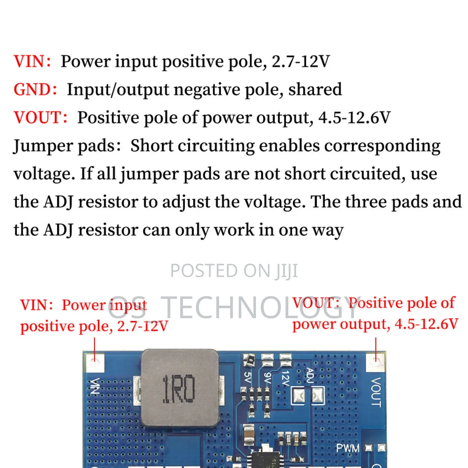 Boost Voltage Regulator Step Up 6a,Input 2.7v-10v To 12v,9v,12v Adjust