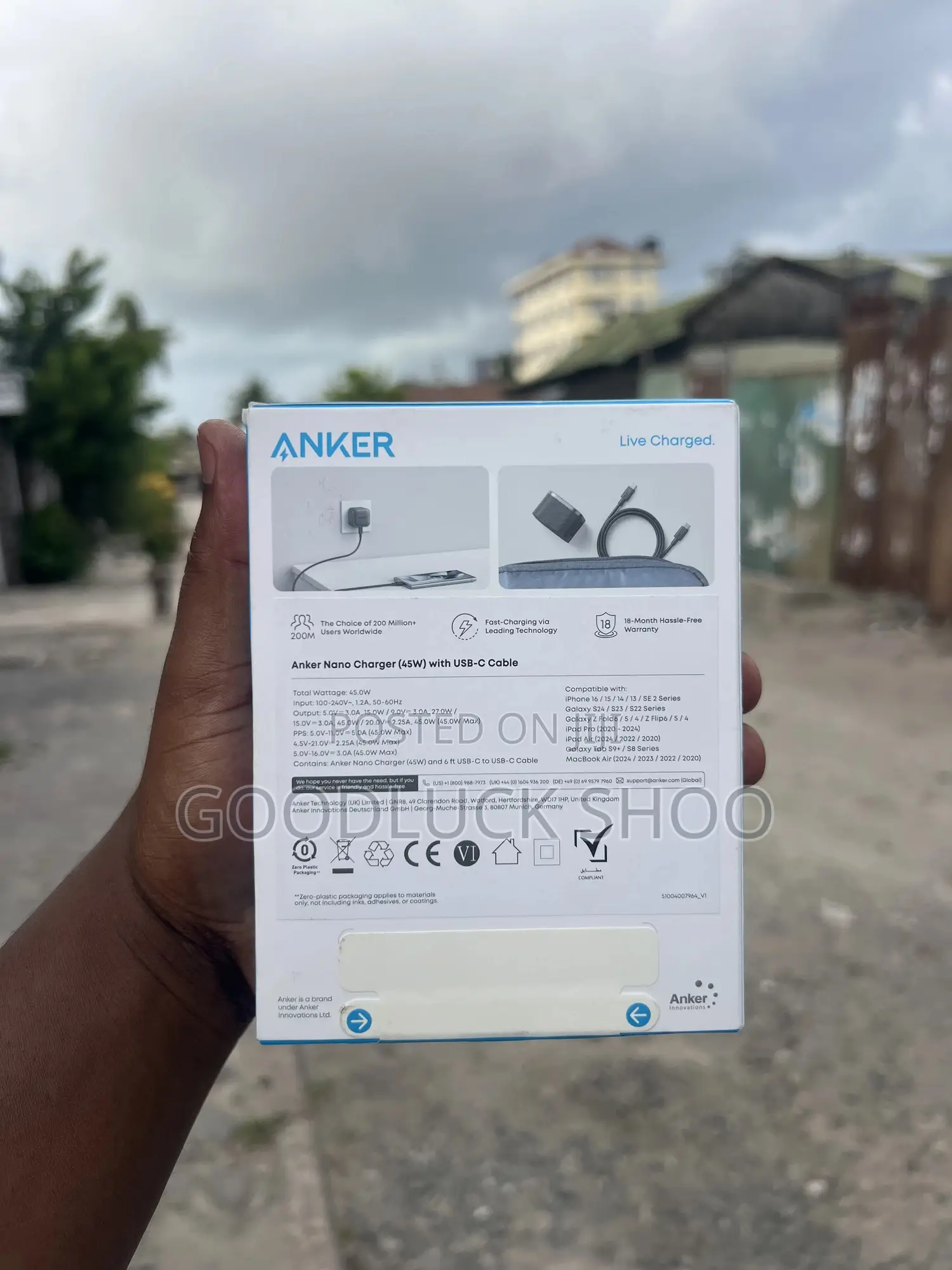 Anker Nano Charger (45w) With Usb-c Cable