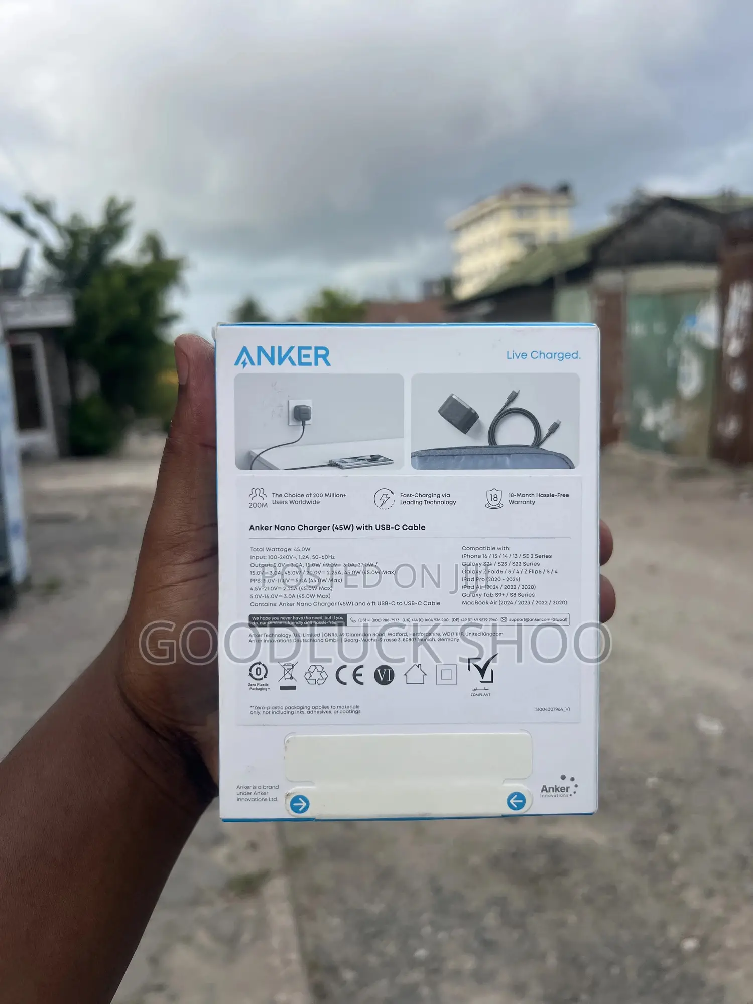 Anker Nano Charger (45w) With Usb-c Cable