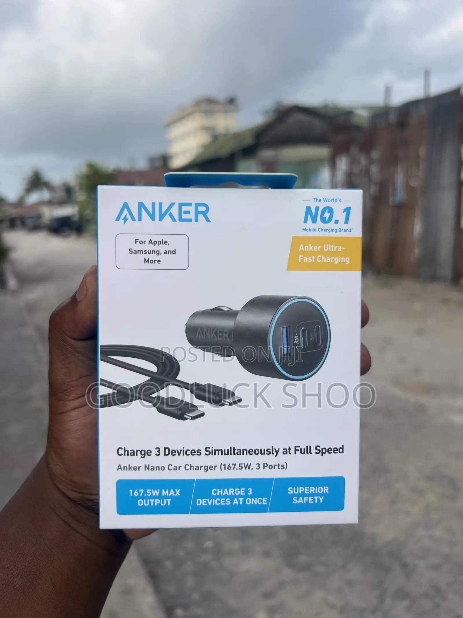 Anker Nano Car Charger (167.5w, 3 Ports)
