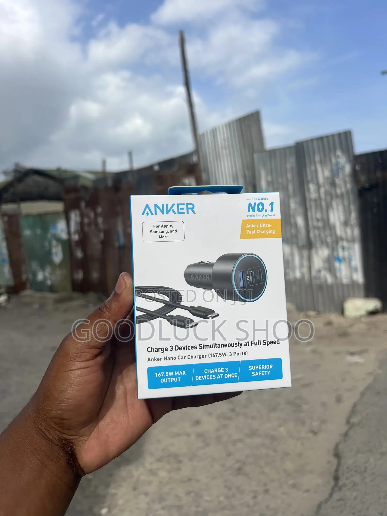 Anker Nano Car Charger (167.5w, 3 Ports)