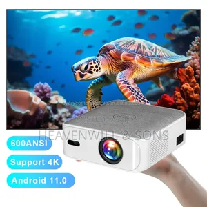 Outdoor Android 14 Smart Projector 600 Ansi Lumens= 1500 Led Lumens