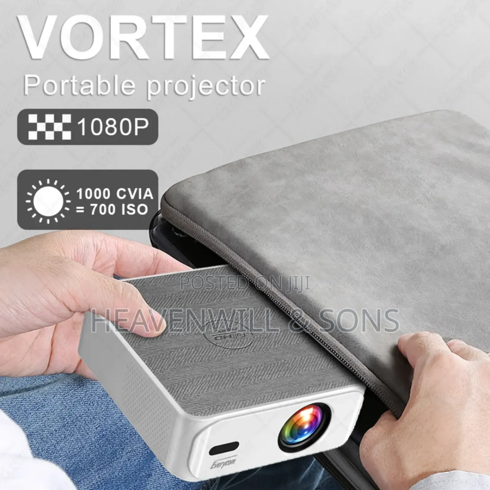 Outdoor Android 14 Smart Projector 600 Ansi Lumens= 1500 Led Lumens