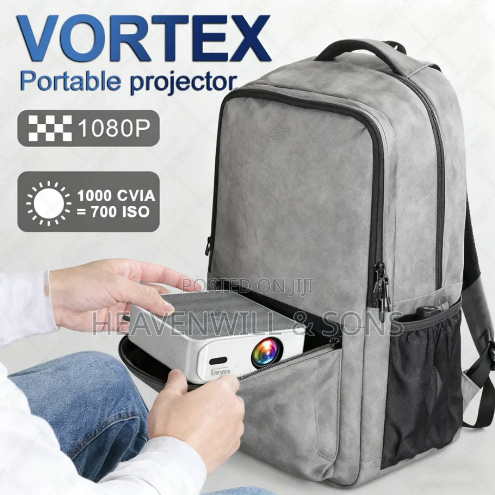 Outdoor Android 14 Smart Projector 600 Ansi Lumens= 1500 Led Lumens