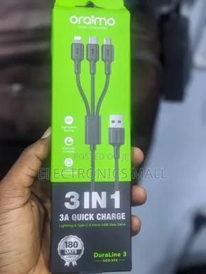 Oraimo 3 in 1 Duraline 3 Ocd-X93 3a Quick Charge