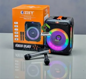 Zhy Rechargeable Wireless Speaker With 2 Mic Kwa Matangazo N.K