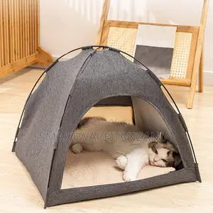 Cat Tent Bed With Soft Cushion Indoor Pet Shelter Charcoal Gray