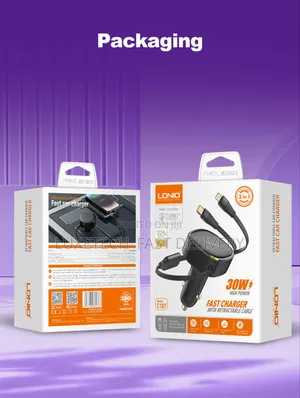 Ldnio 30w 2-in-1 Car Charger With Usb-C and Lightning Connectors